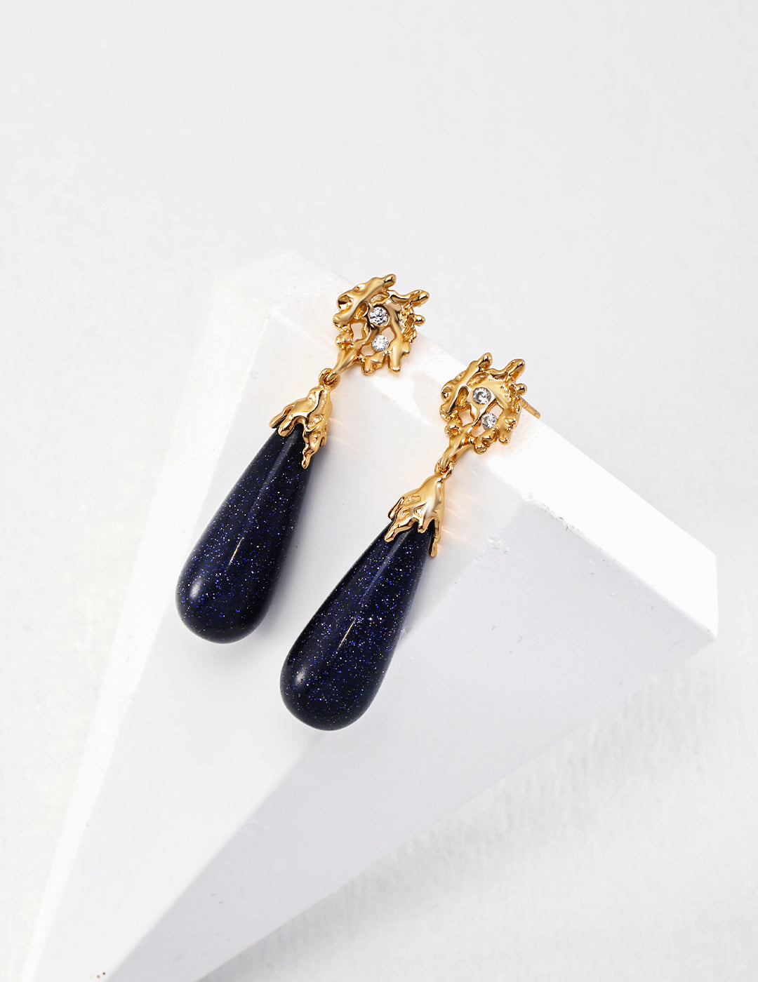 Carmen's Blue Sandstone Vintage Earrings