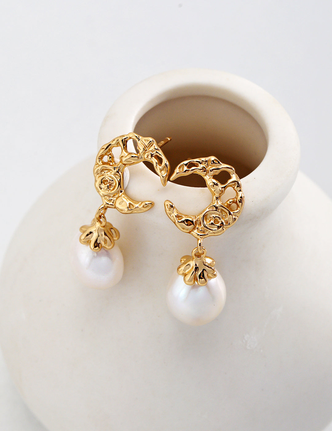 Mia's Crescent Pearl Earrings