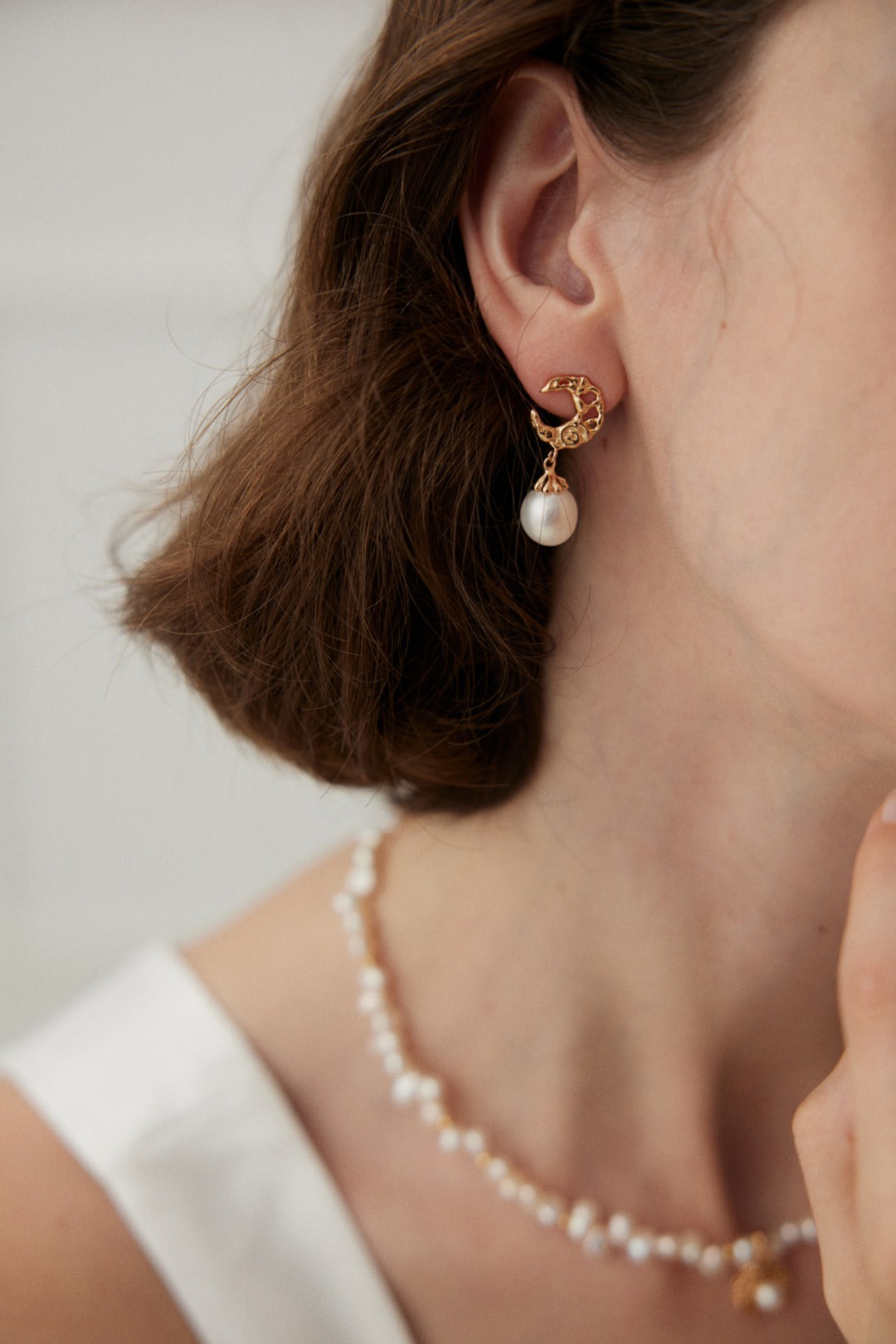 Mia's Crescent Pearl Earrings