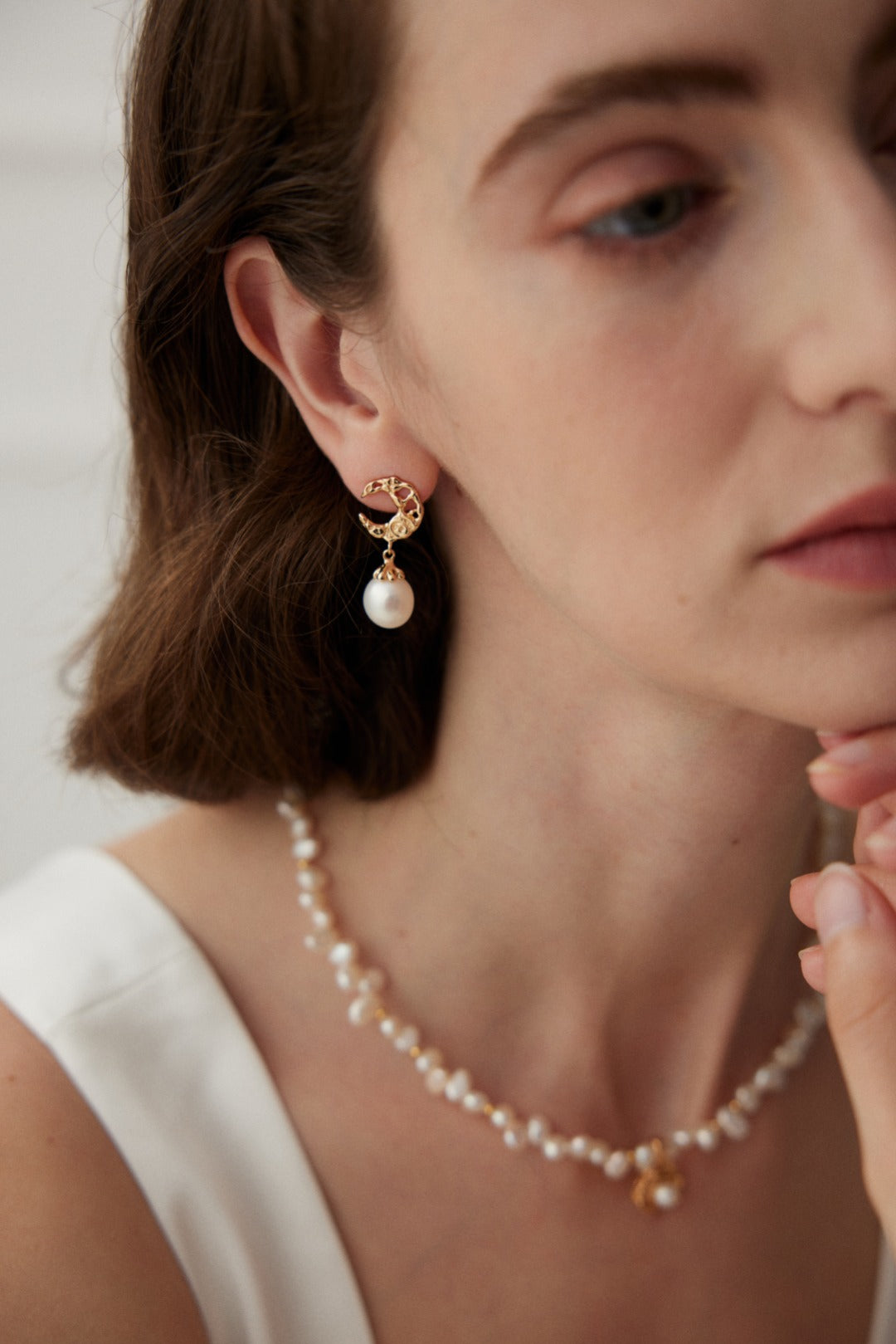 Mia's Crescent Pearl Earrings