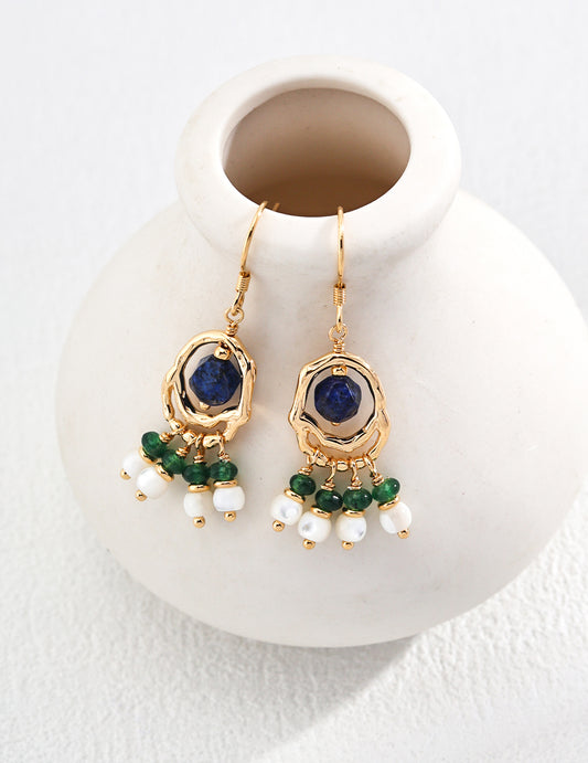 Medusa's Gemstone Drop Earrings