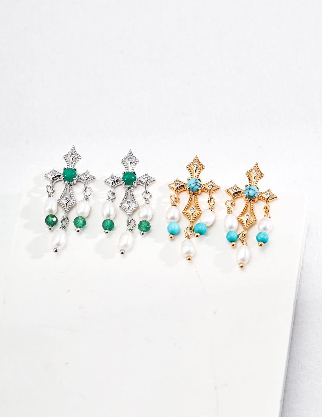 Lustre Cross Earrings