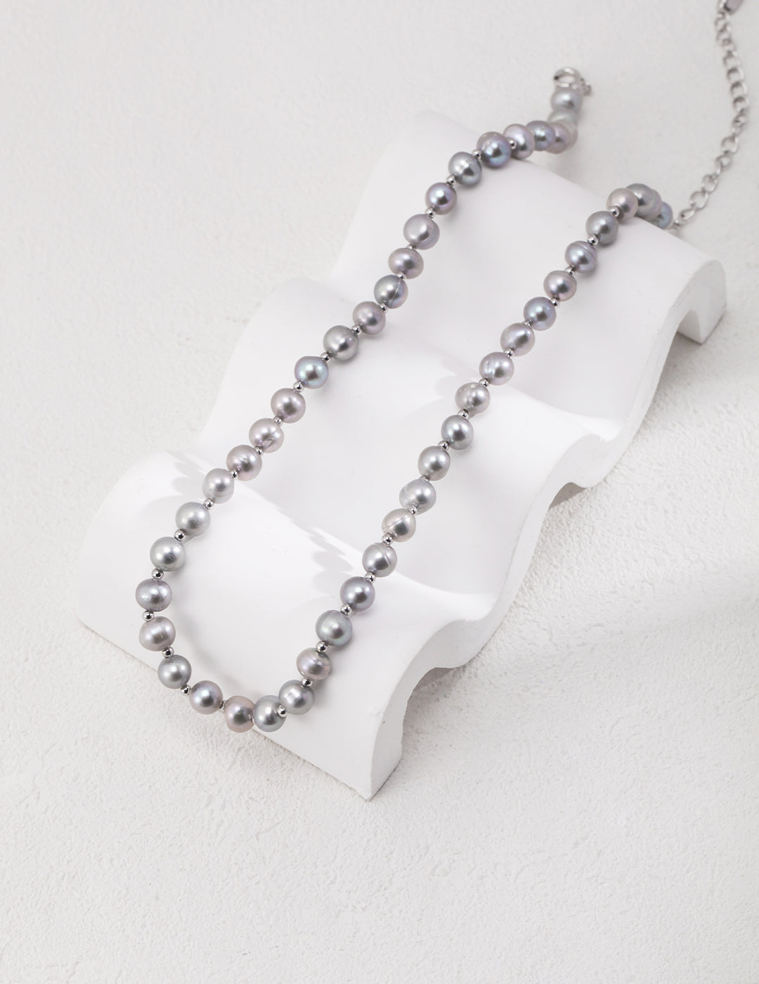 S925 Grey Pearl Necklace