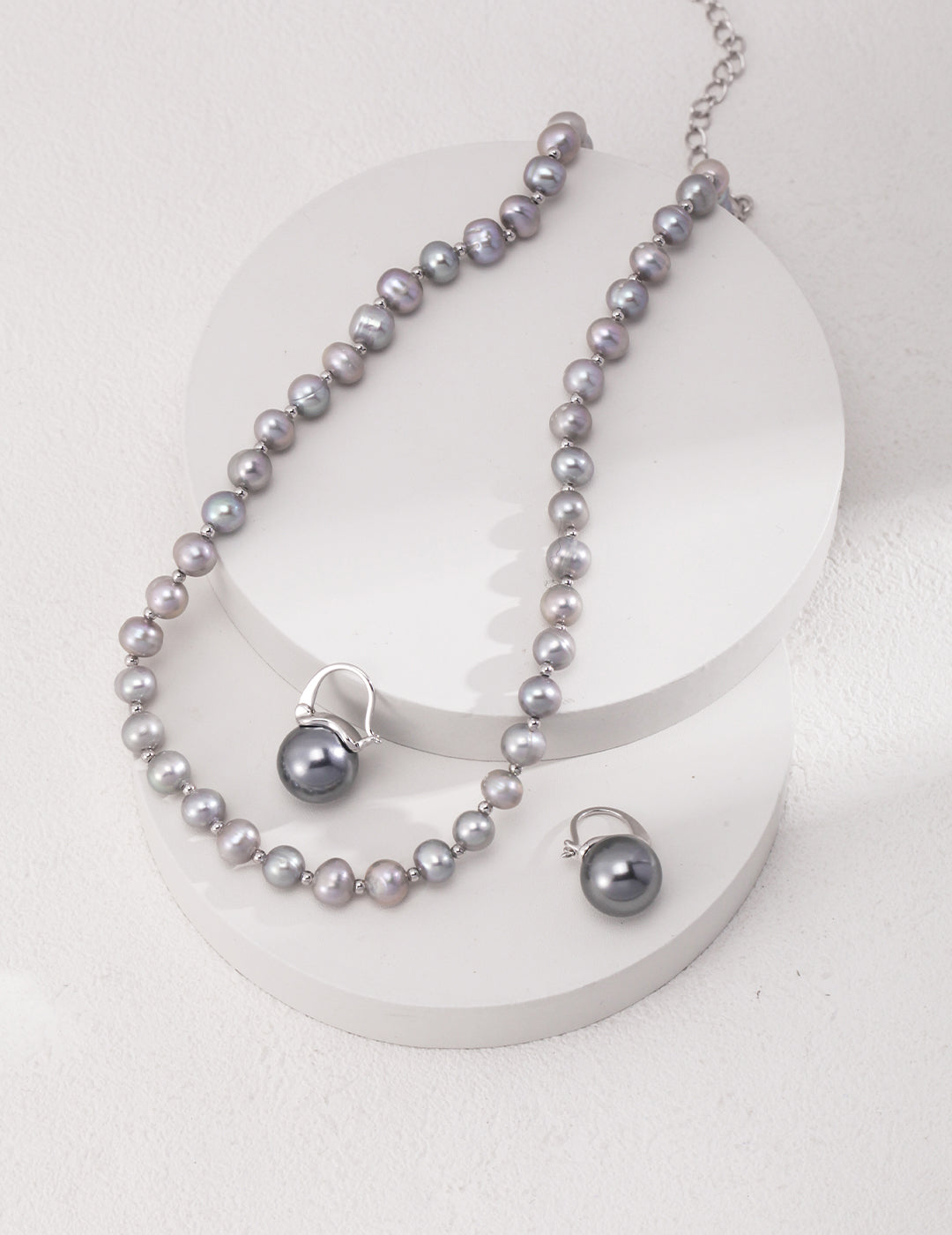 S925 Grey Pearl Necklace