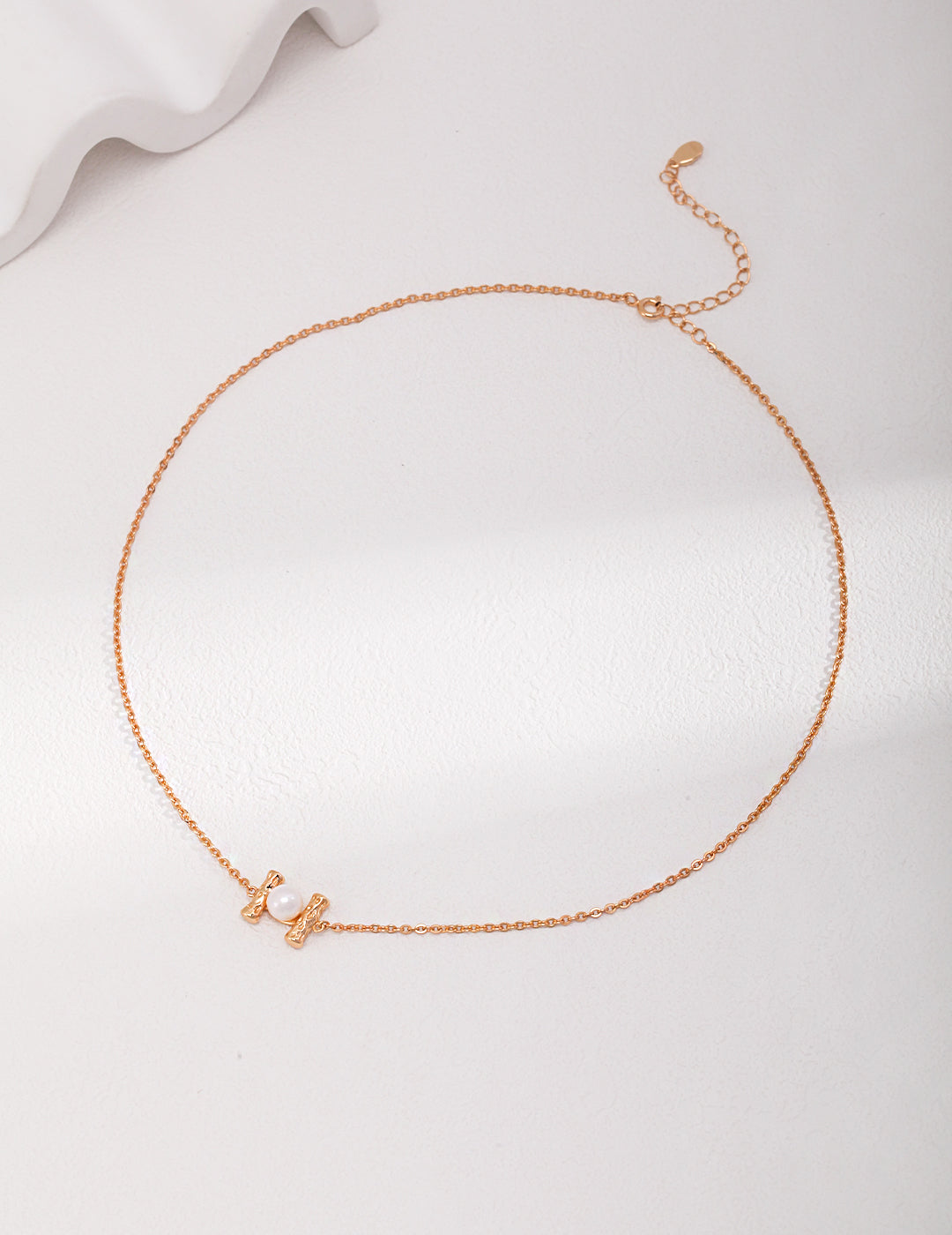 S925 Natual Pearl H Vintage Necklace