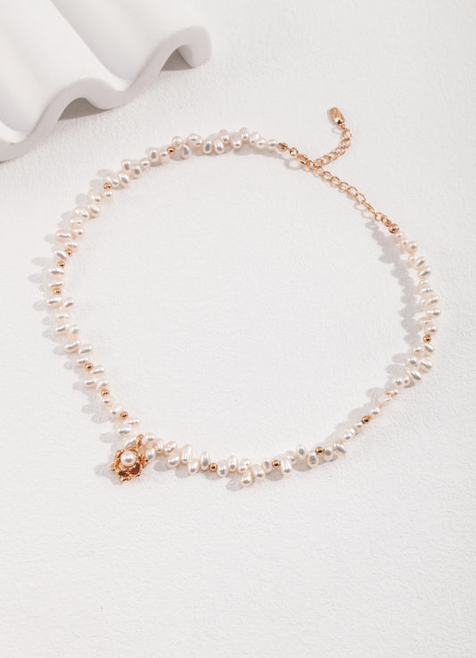 S925 Camellia Pearl Necklace