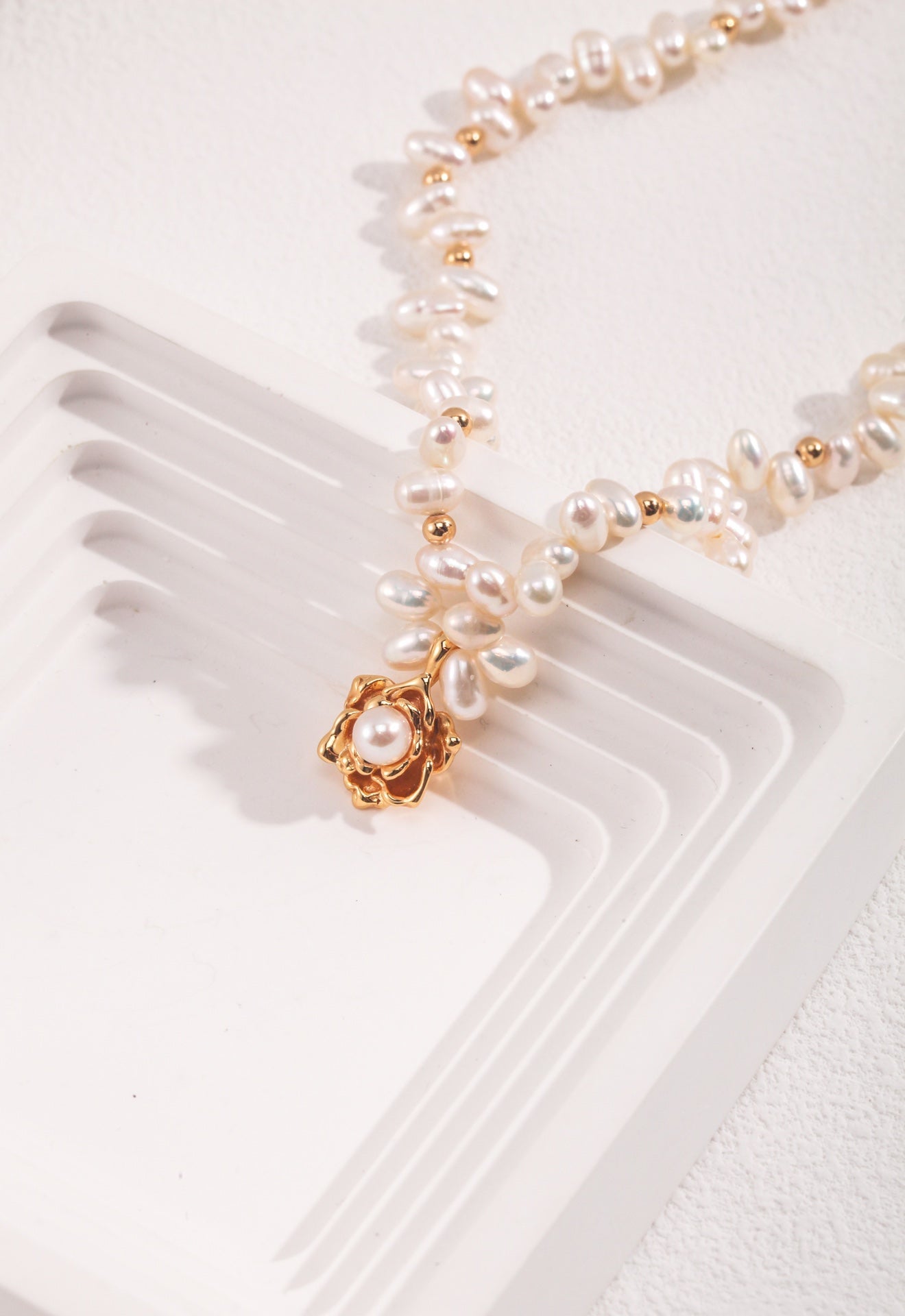 S925 Camellia Pearl Necklace