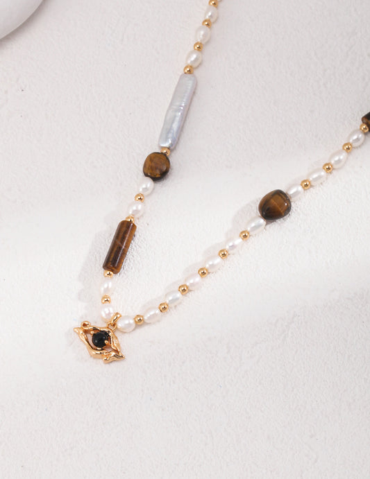 S925 Tiger's Eye Stone Necklace