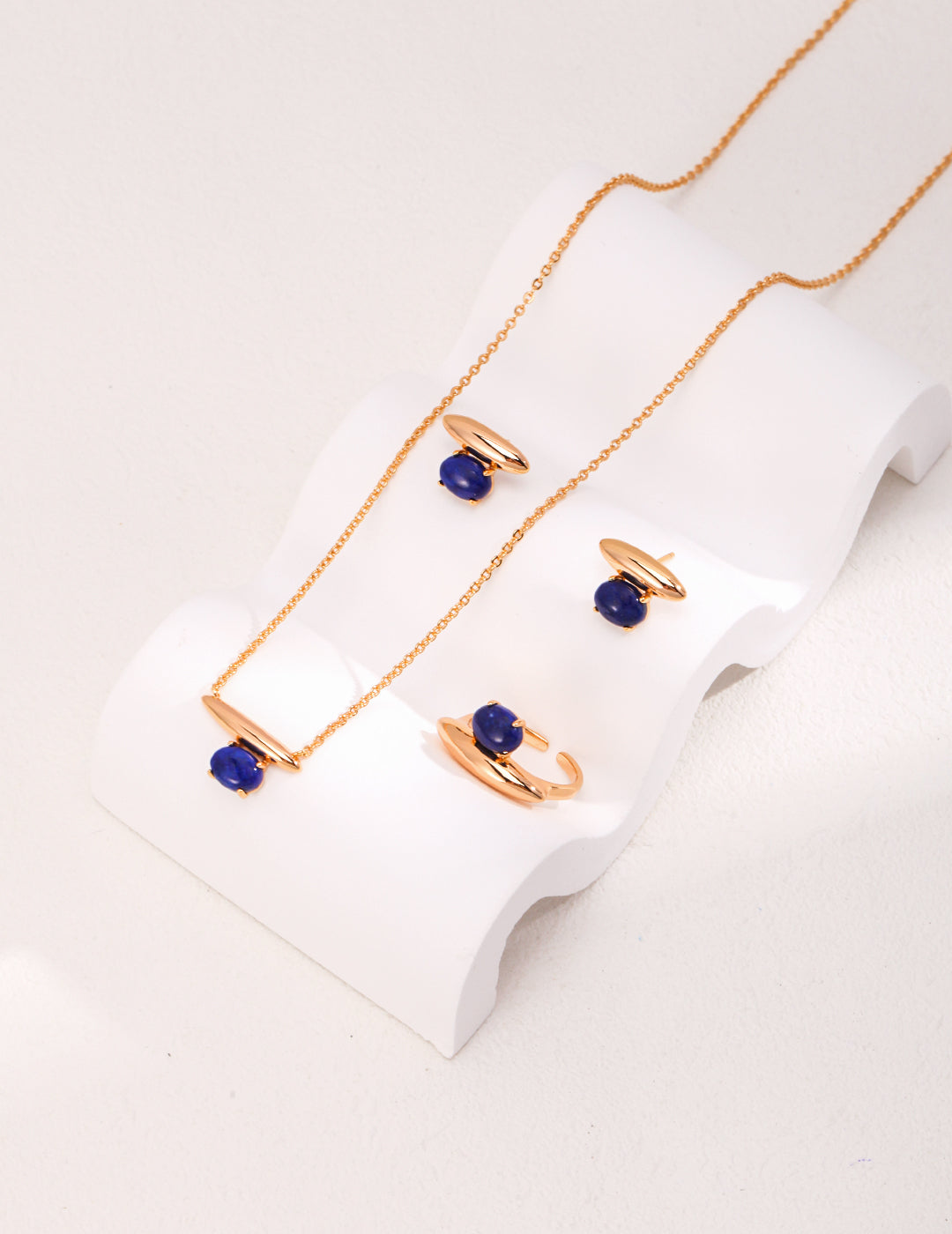 S925 Lapis Lazuli/Peacock Stone Minimalist Cone Design Necklace