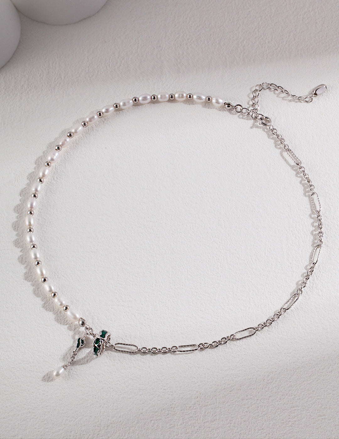 S925 Natural Pearl Tansparent Glaze Necklace - Lucianna Fine Jewelry