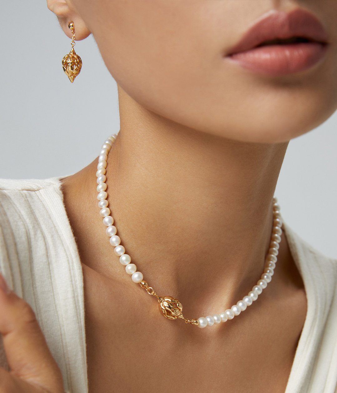 Golden Pearl Elegance Set - Necklace - Lucianna Fine Jewelry