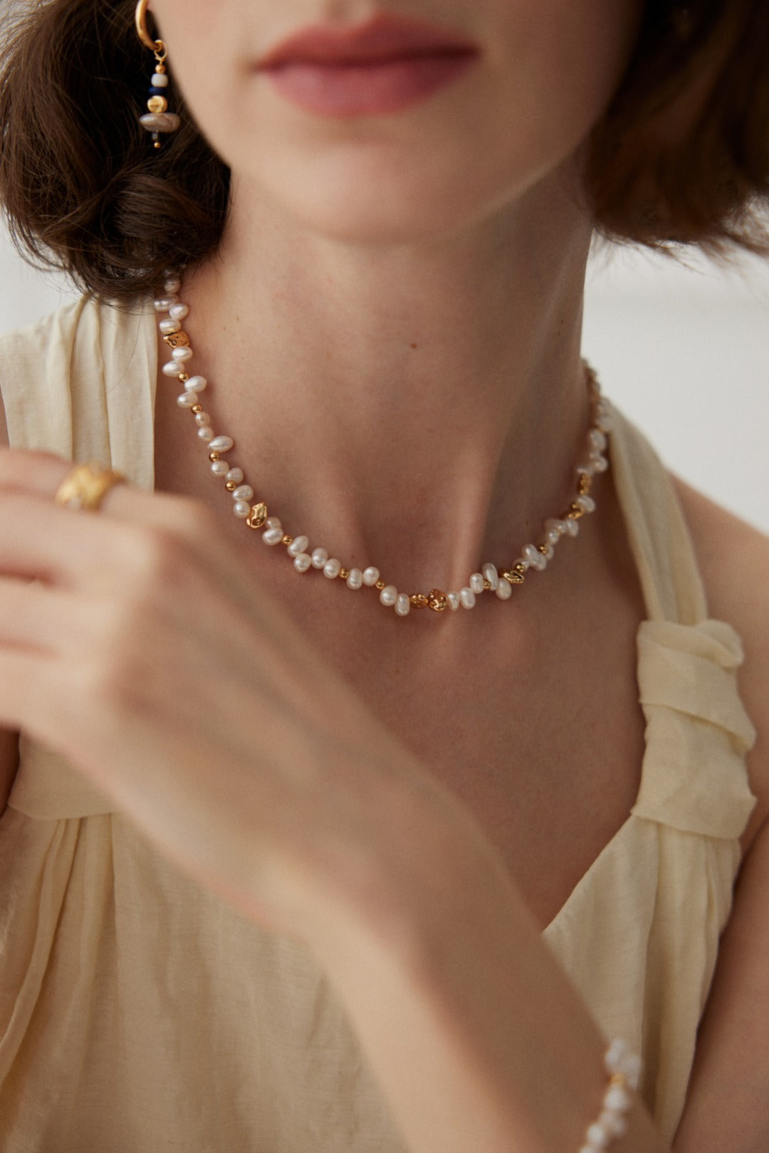 S925 Scattered Pearl Necklace