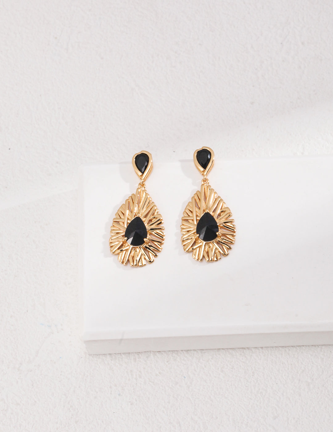 Midnight Radiance Set - Black Zircon Earrings