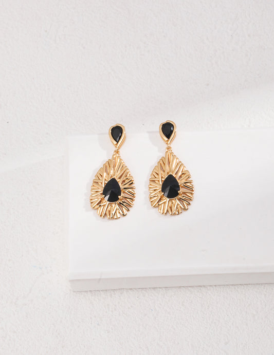 S925 Black Zircon Earrings