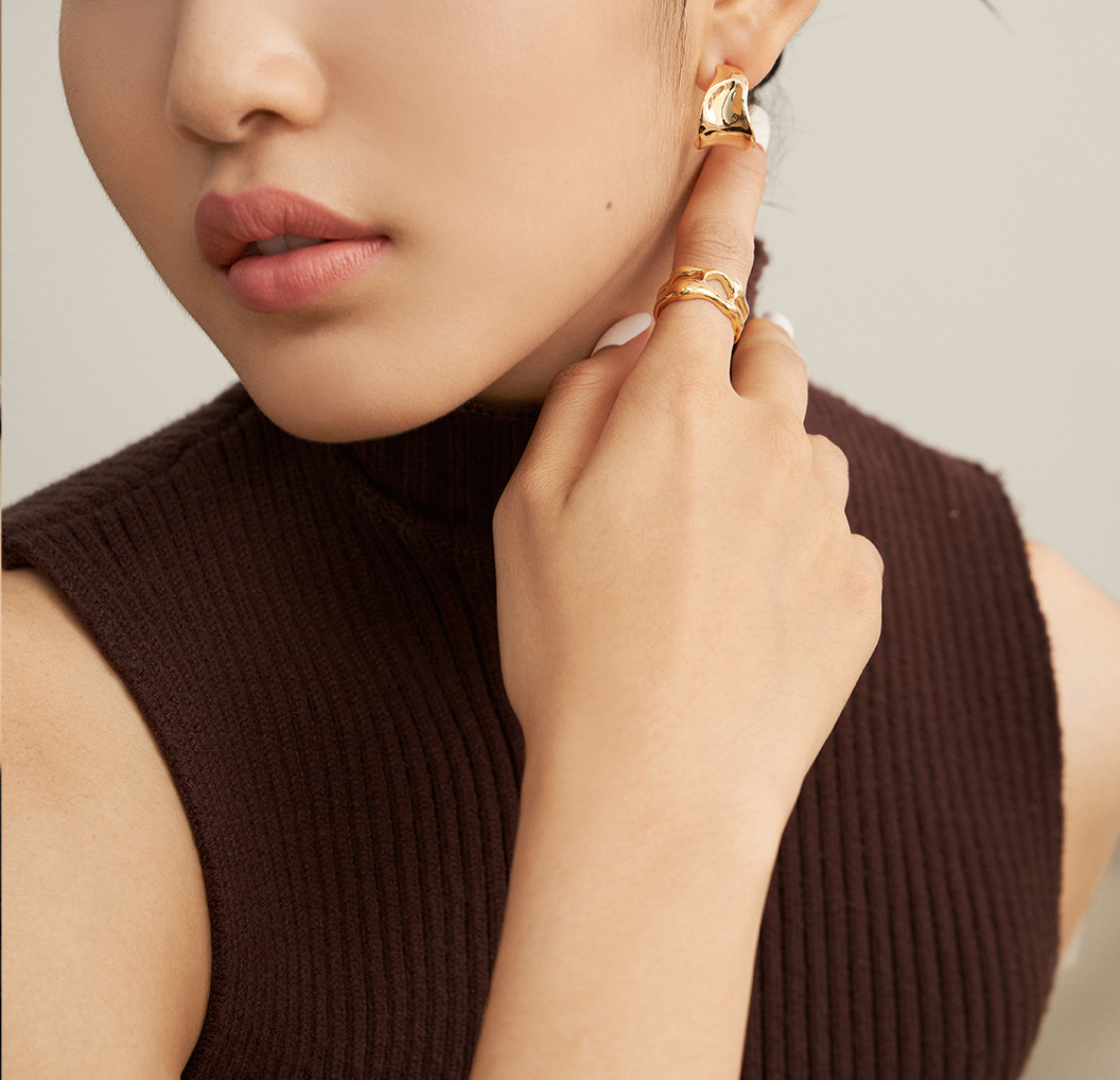 S925 Convex and Concave Design Earrings