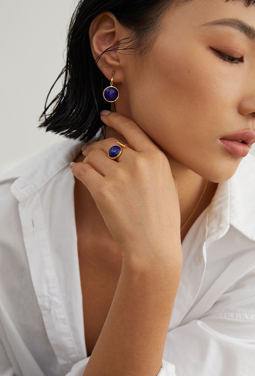 S925 Lapis Lazuli Earrings