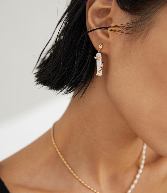S925 Baroque Pearl "Enveloped In Love" Earrings