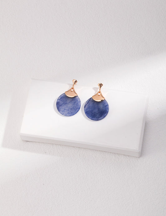 S925 Blue Dongling Jade Earrings