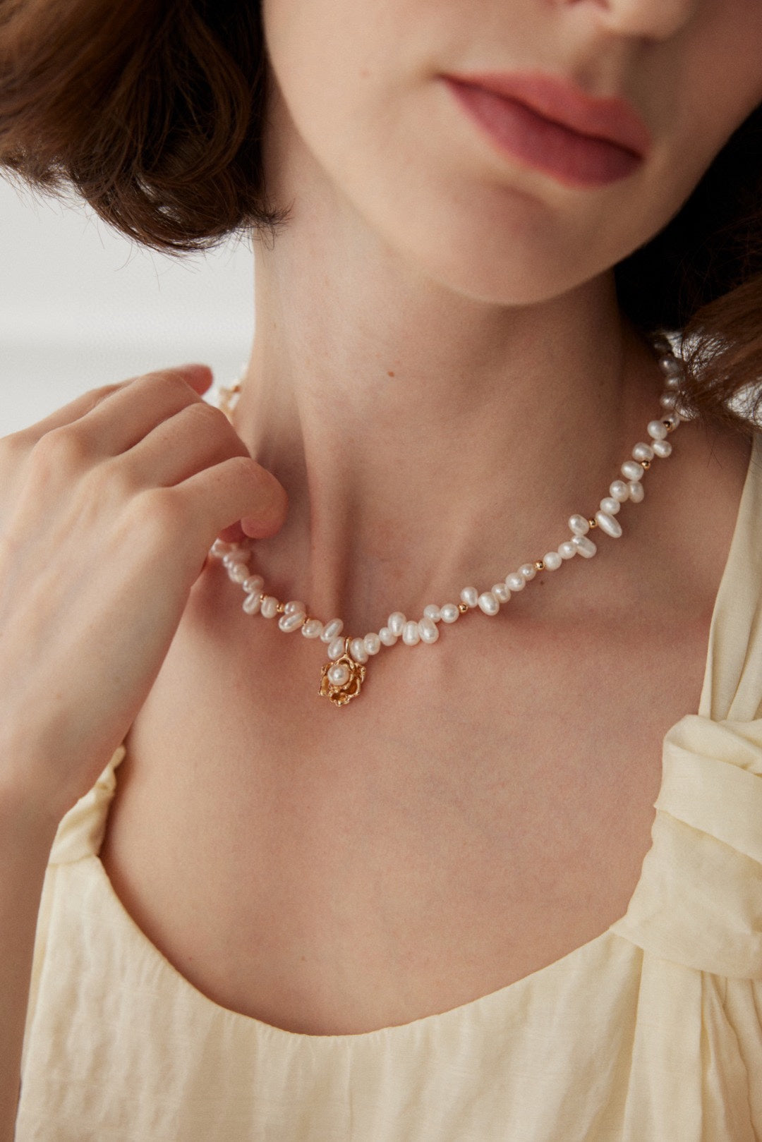 S925 Camellia Pearl Necklace