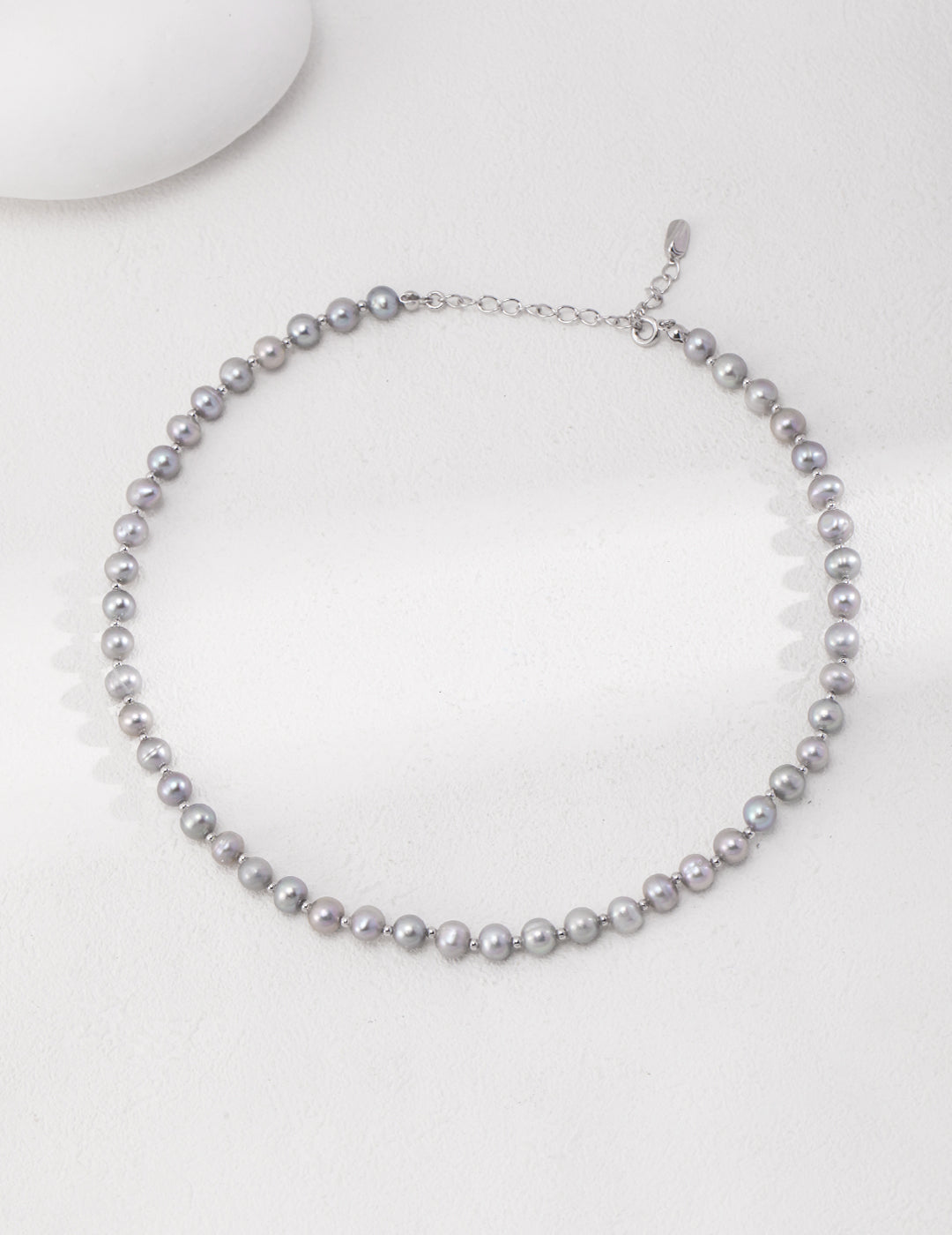 S925 Grey Pearl Necklace