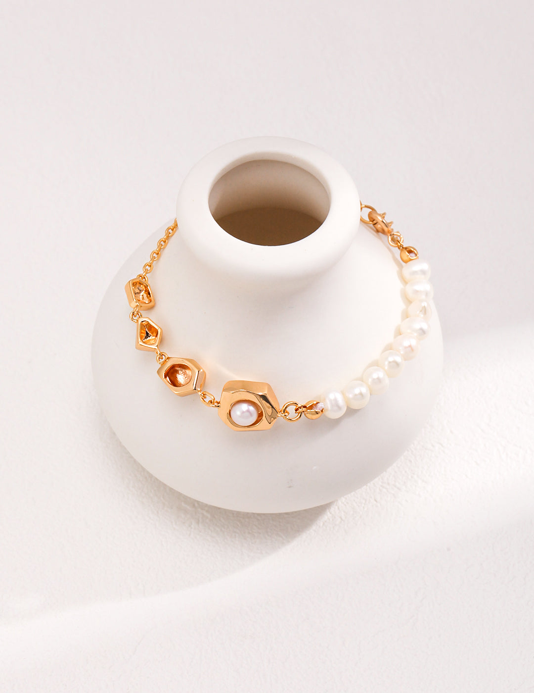 S925 Irregular Design Pearl Bracelet