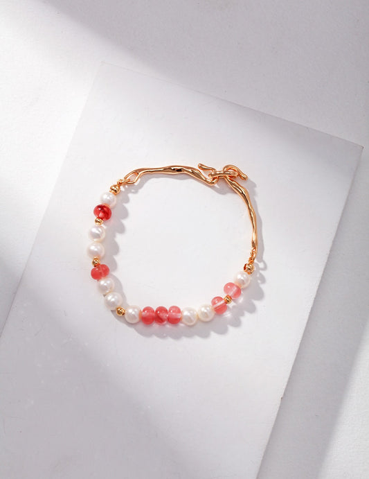 S925 Interlocking Pearl Bracelet