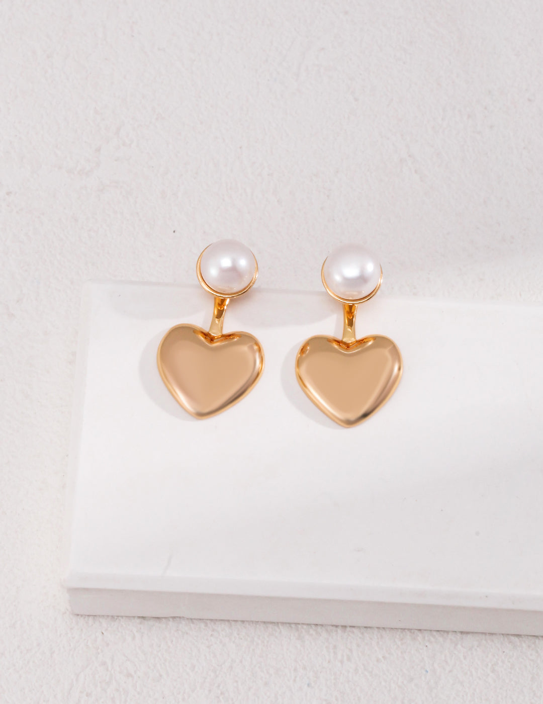 S925 Heart Pearl Earrings