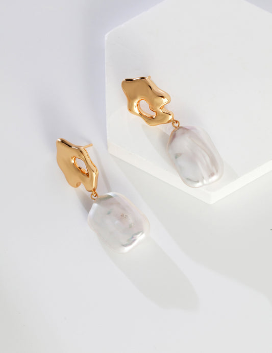 S925 Baroque Pearl Drop Earrings - Lucianna Fine Jewelry