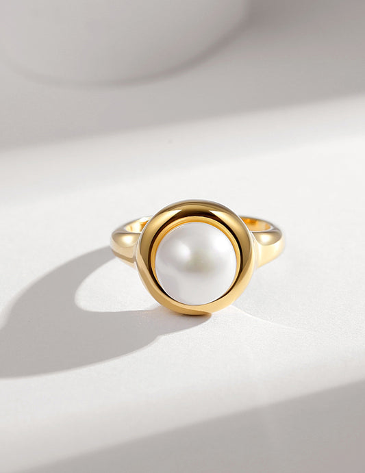 S925 Open-ended Natual Pearl Ring