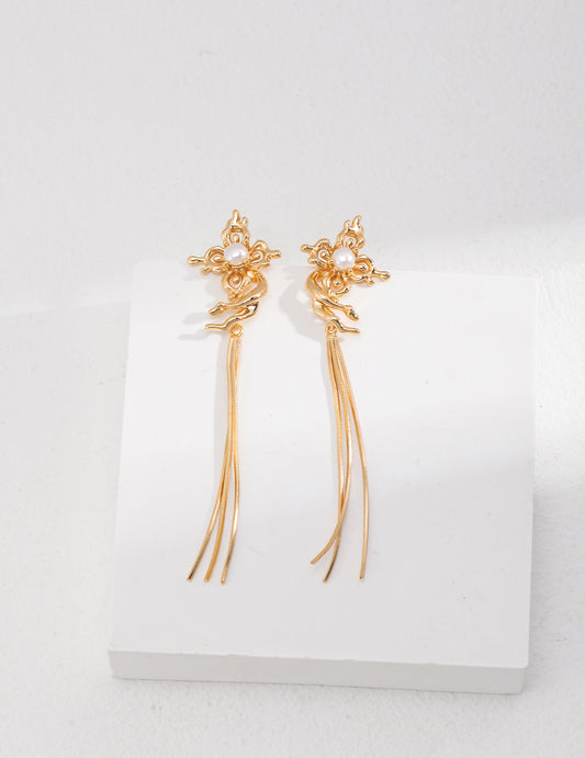 S925 Dancing Girl Drop Earrings