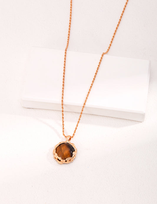 S925 Tiger's Eye Stone Necklace