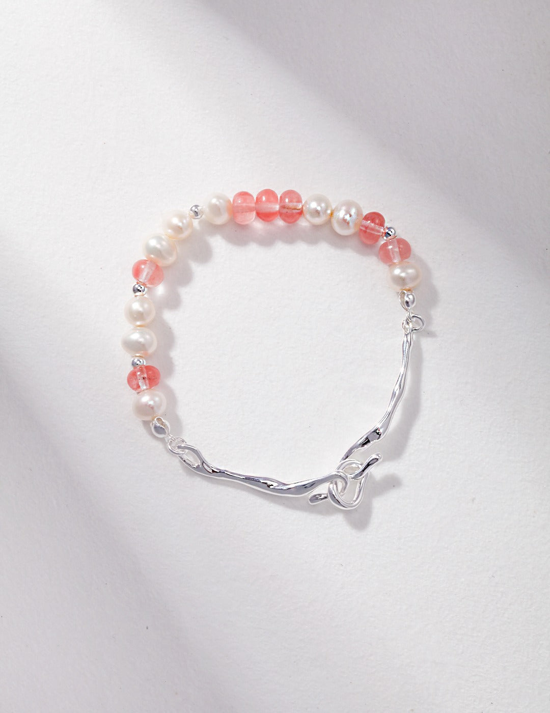 S925 Interlocking Pearl Bracelet